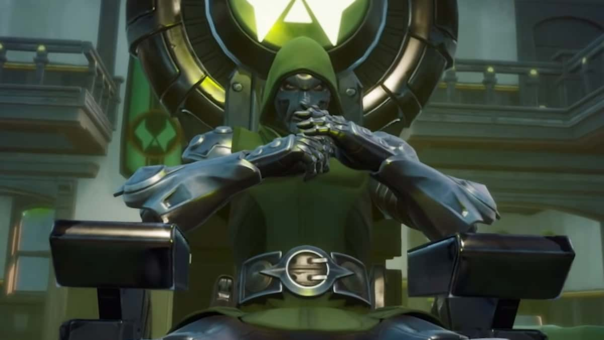 Doctor Doom sitting on throne Fortnite