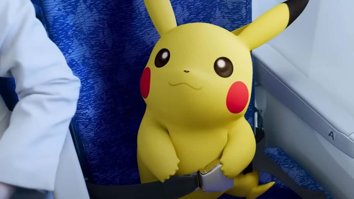 Pikachu in a plane seat.