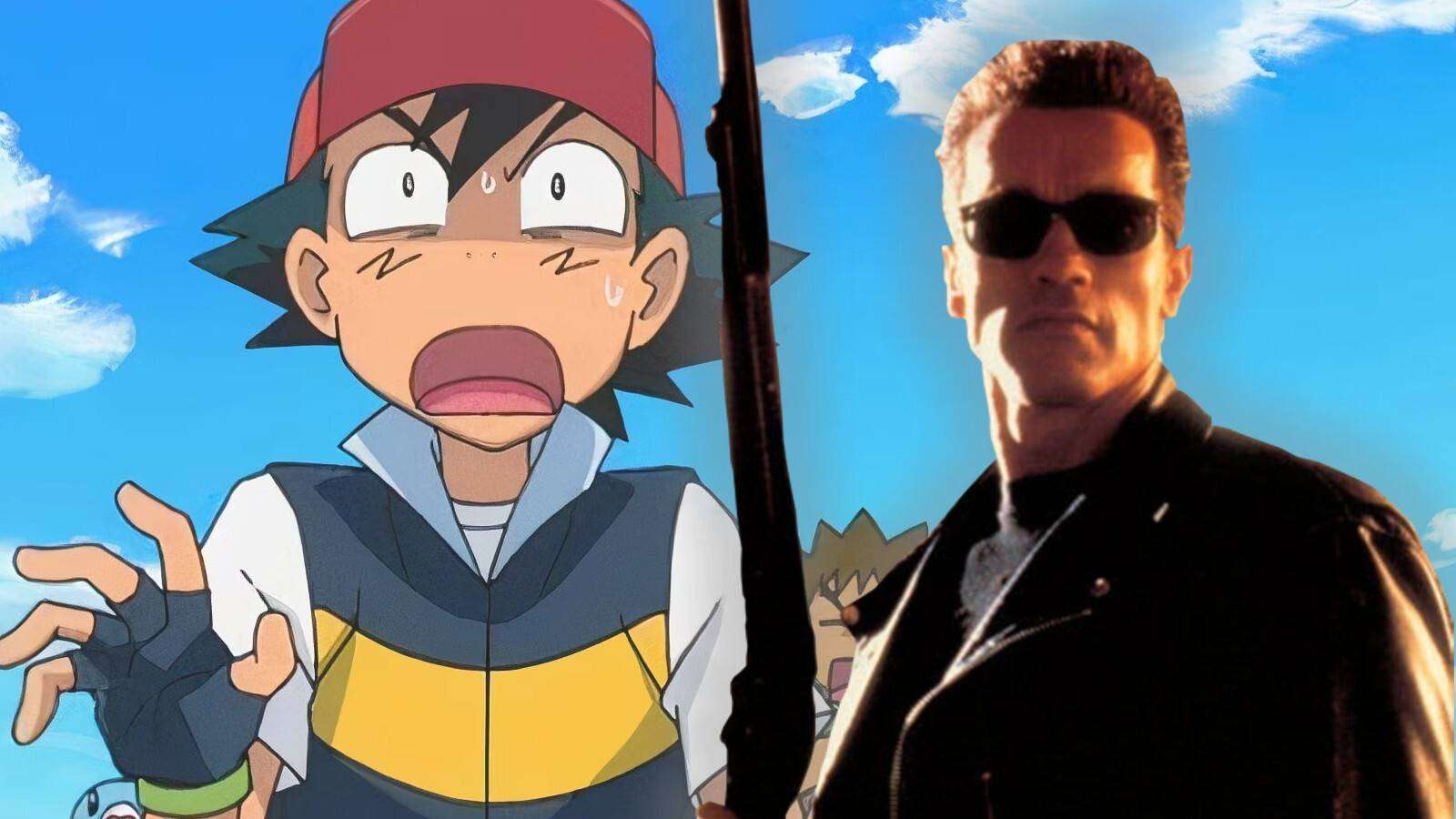 Pokemon Trainer Ash Ketchum is shown next to the Terminator