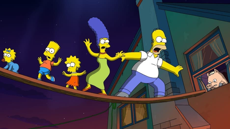 A still from The Simpsons movie