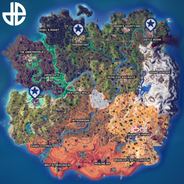 Fortnite SHADOW Briefing Armory locations during Chapter 5 Season 4.