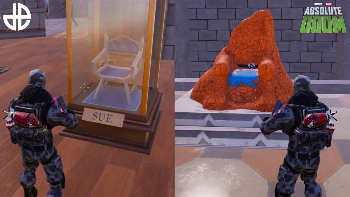 Fortnite Marvel character Easter Eggs at Castle Doom.