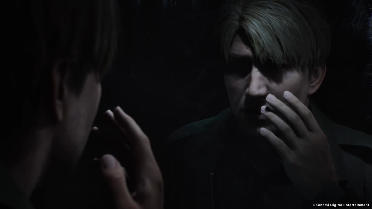 James in silent hill 2 remake looking in mirror