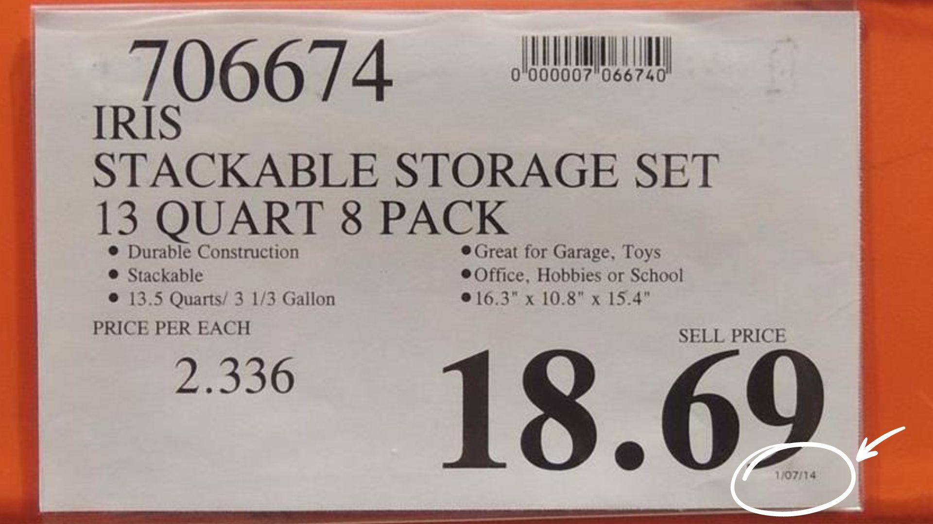 costco label with small date circled.