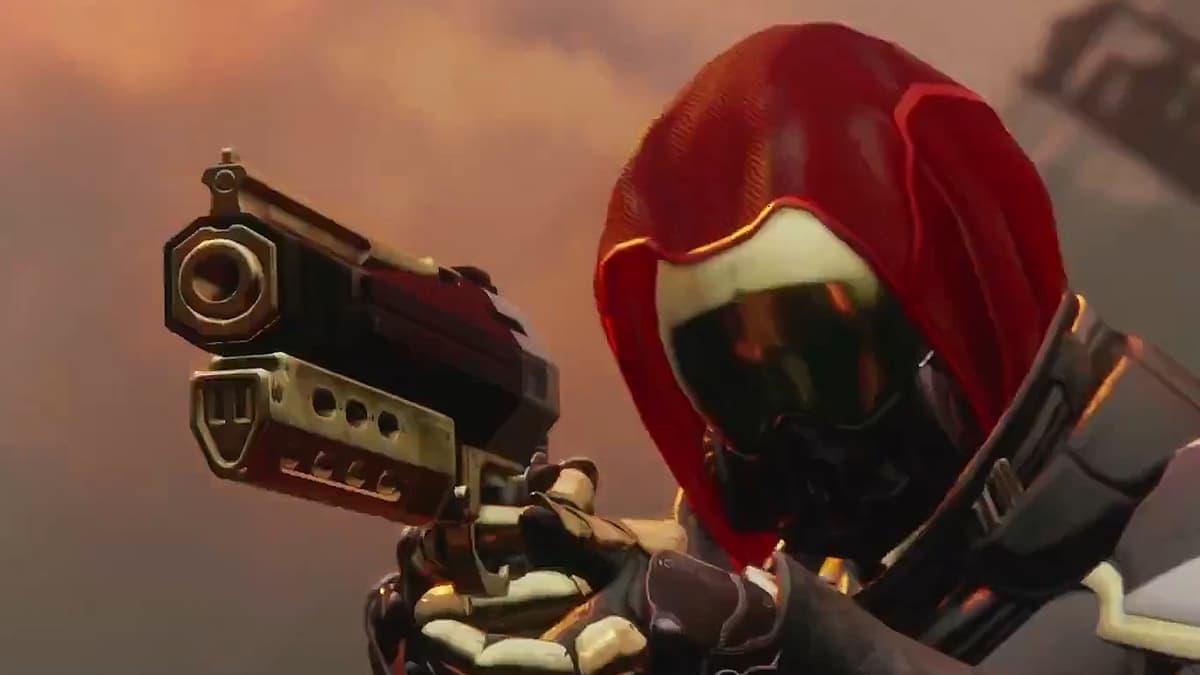 Destiny 2 guardian aiming hand cannon in competitive PvP.