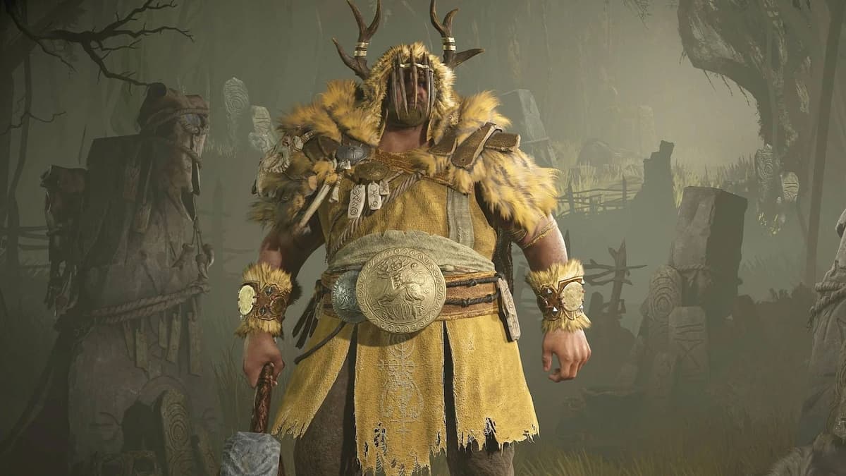 Diablo 4 Druid in yellow gear