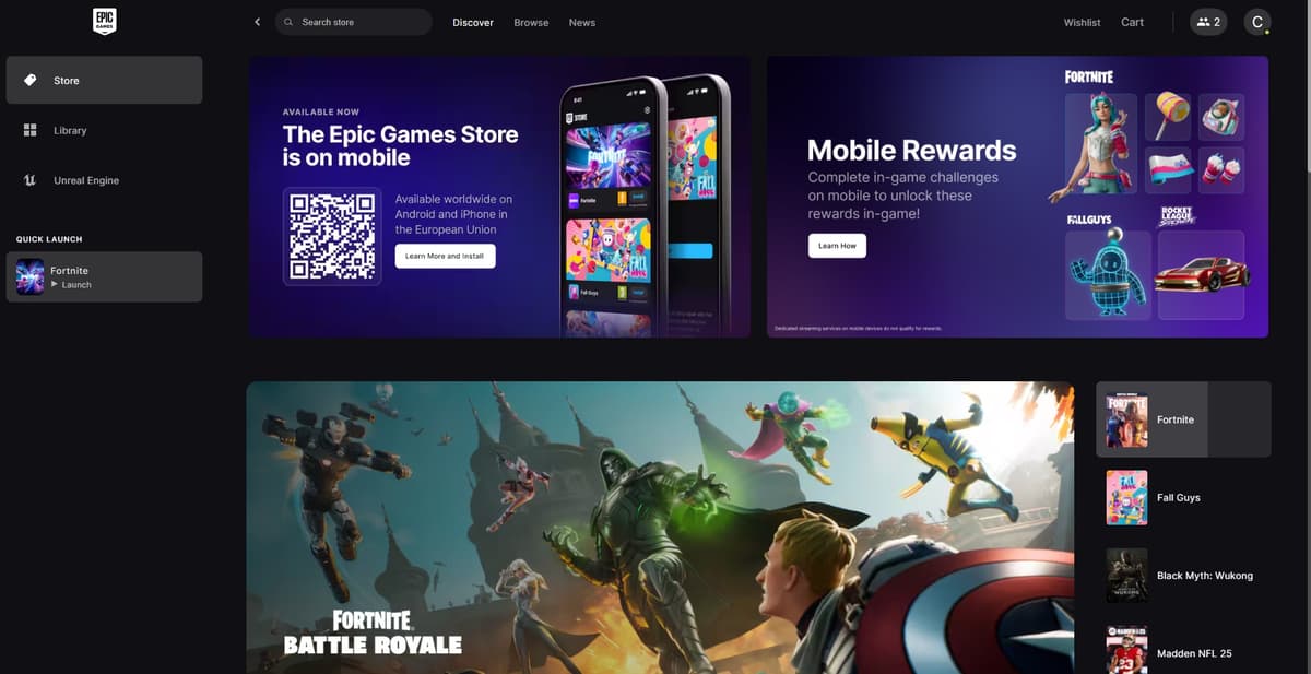 Epic Games Store launcher