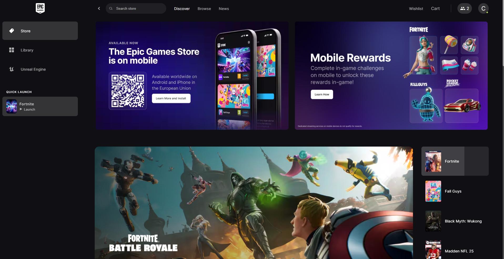 Launcher for the Epic Games Store