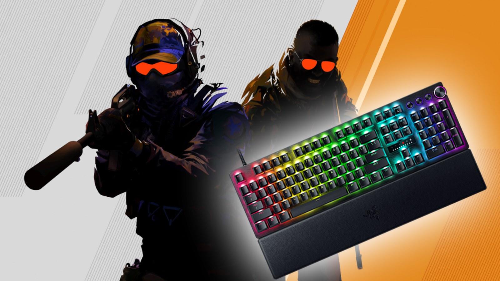 CS2 Key art with Razer Huntsman V3 Pro keyboard