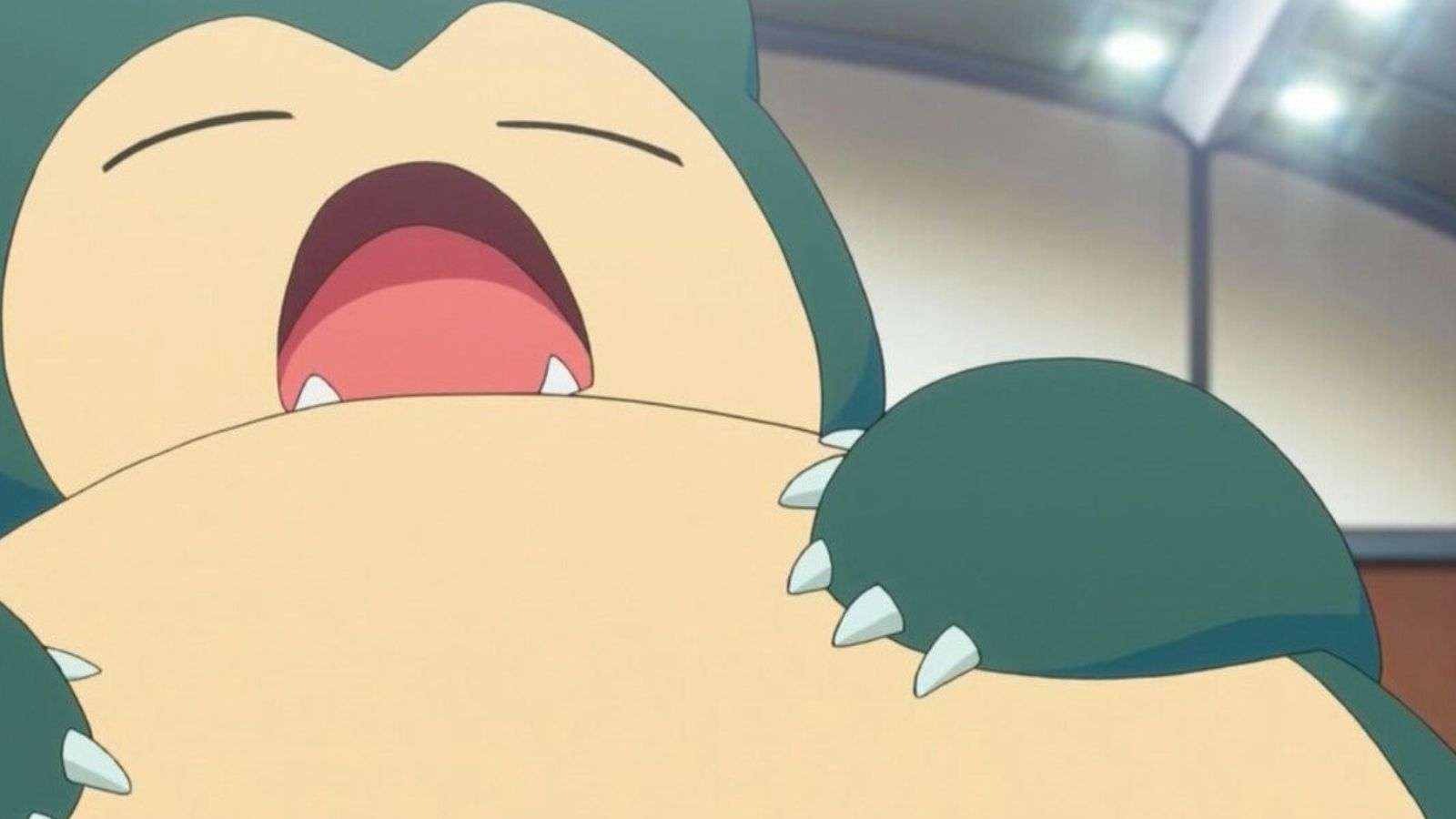 Sleeping Snorlax from Pokemon anime.