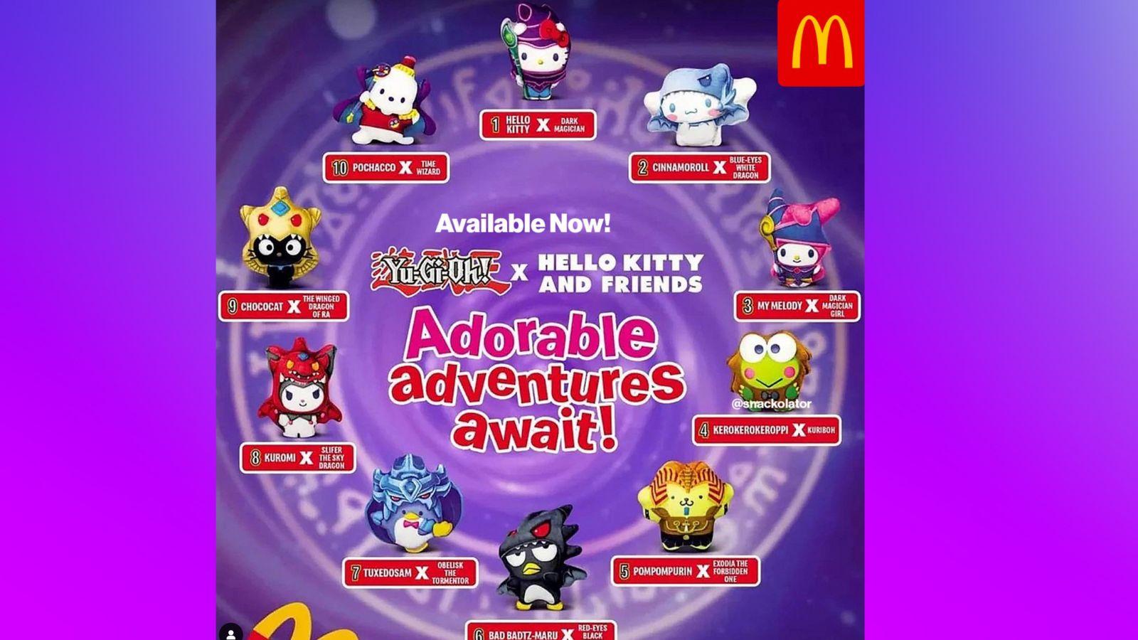 YuGiOh and hello Kitty McDonald's Happy Meal Toys