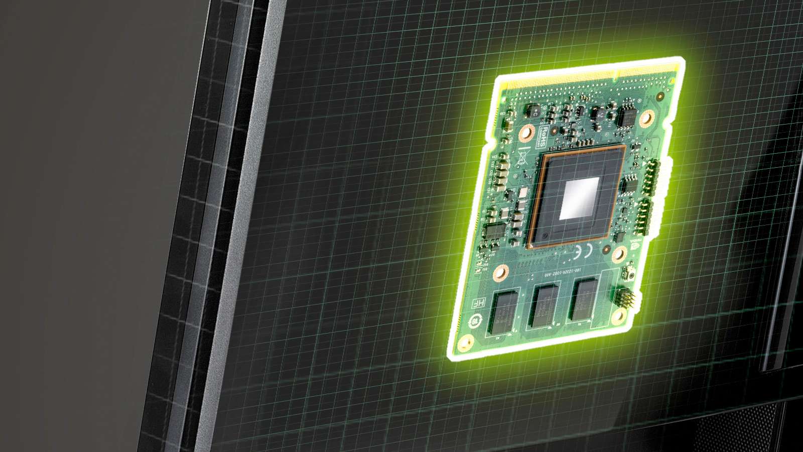 nvidia g-sync module outlined green on a monitor