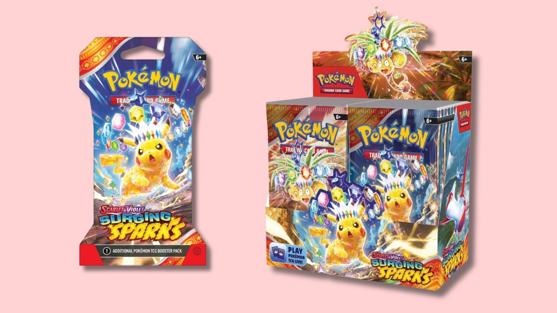 Surging Sparks Pokemon card products.