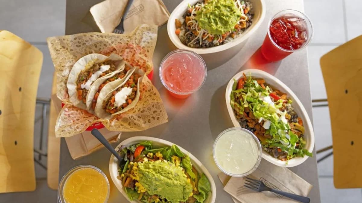 chipotle food from above