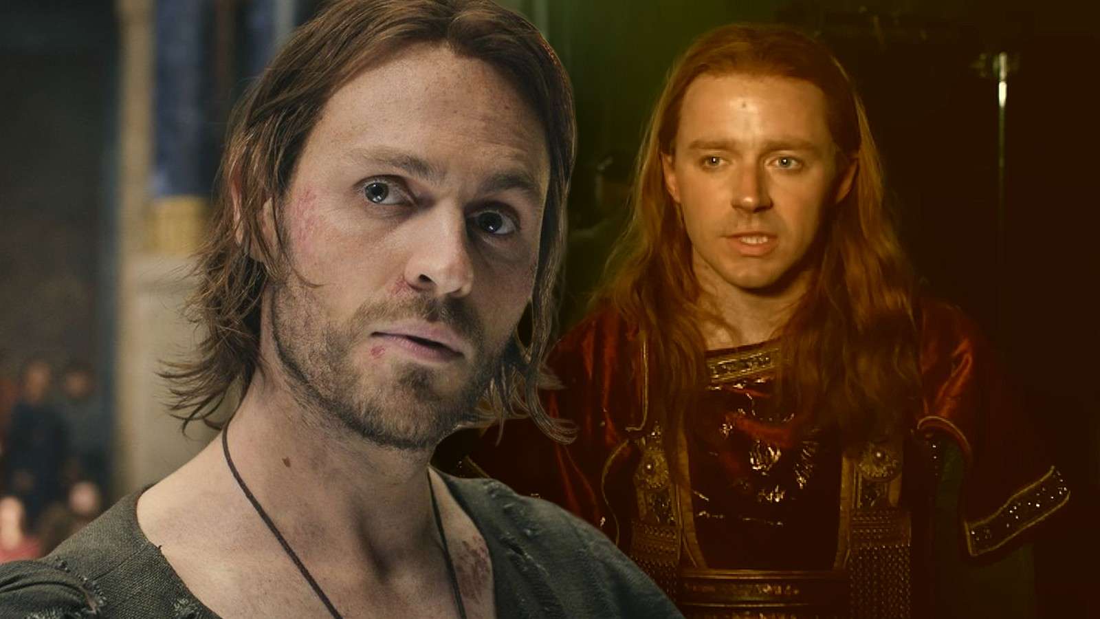 Charlie Vickers as Halbrand in Rings of Power and Jack Lowden as Sauron in Season 2