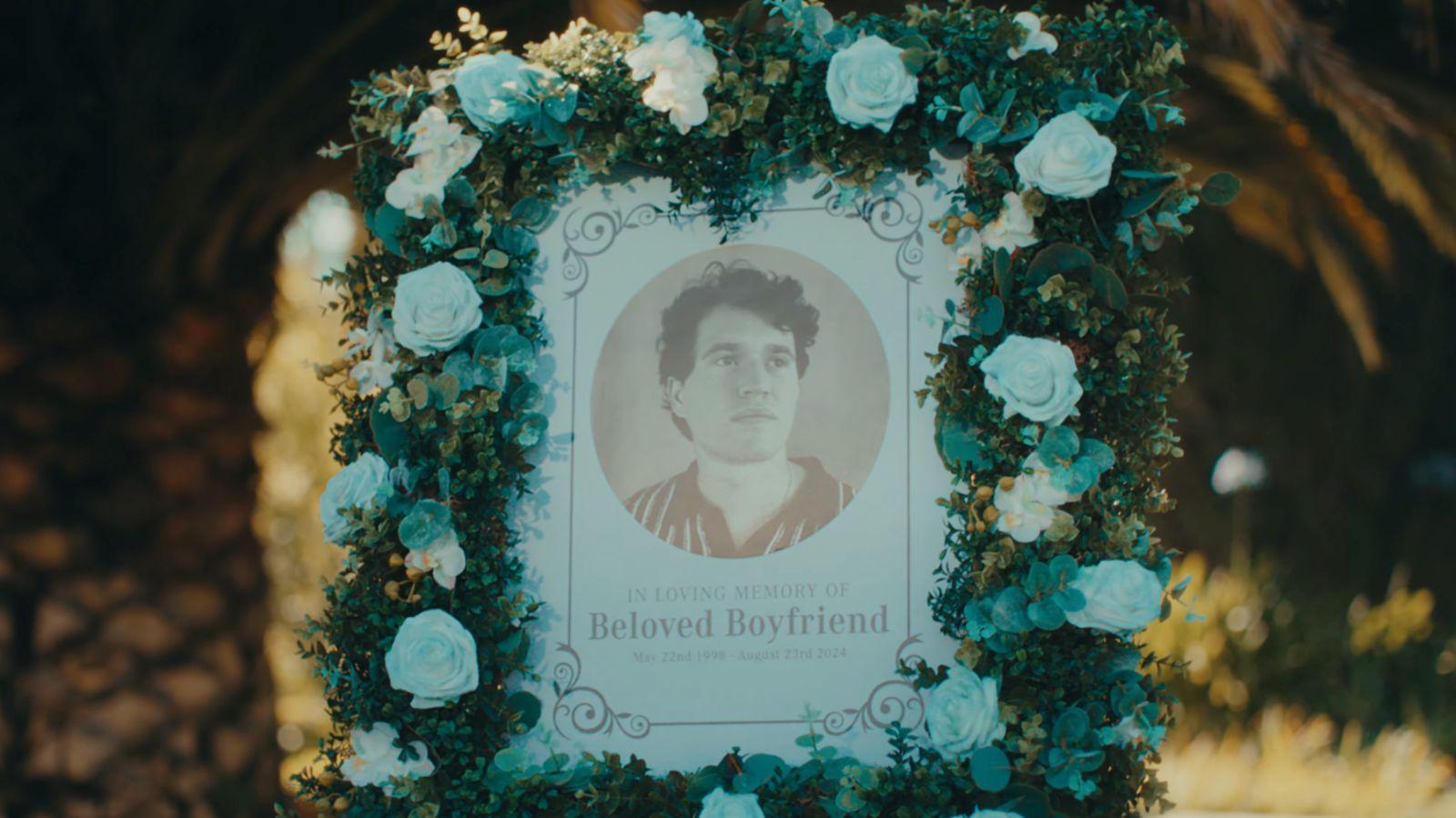 Funeral of the friend in the music video “Taste”