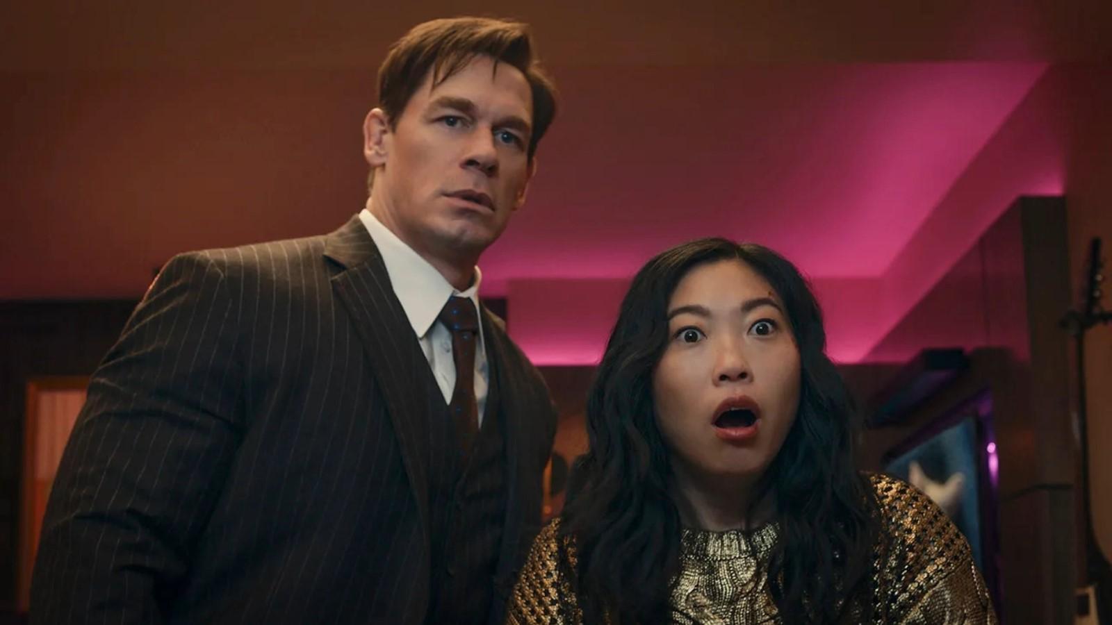 John Cena as Noel and Awkwafina as Katie in Jackpot