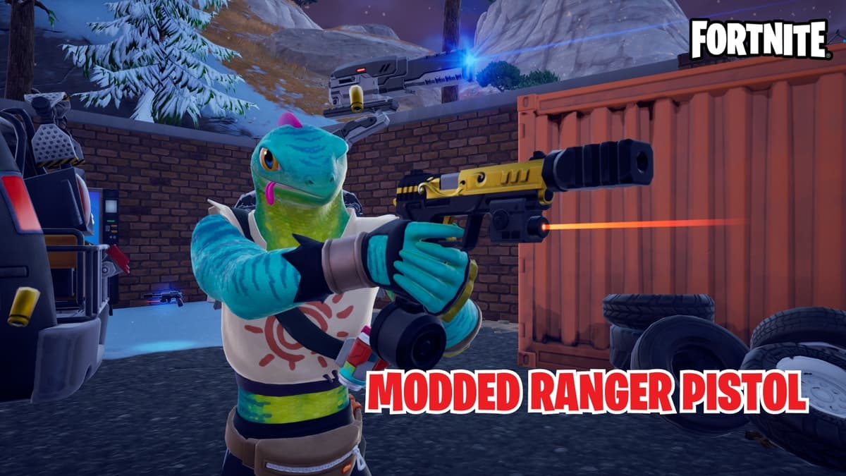 in-game screenshot featuring the Ranger Pistol in Fortnite Chapter 5 Season 4.