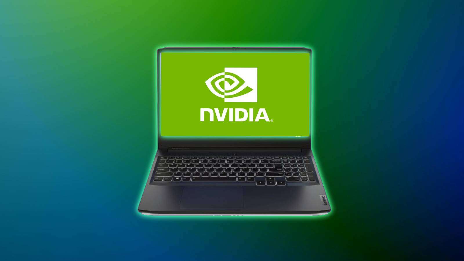 A laptop with Nvidia logo.