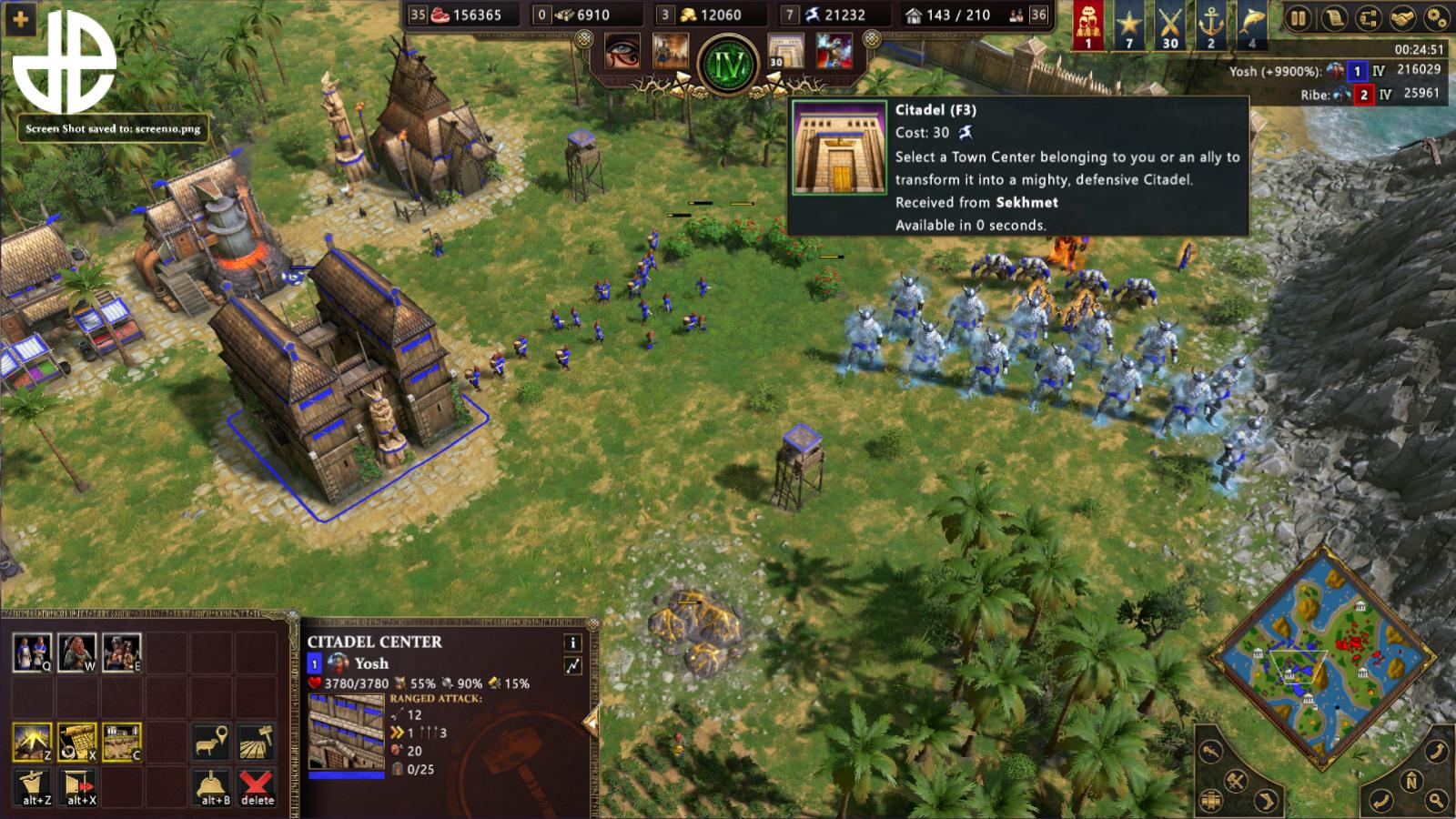 Egyptian God Powers cheat in Age of Mythology Retold.