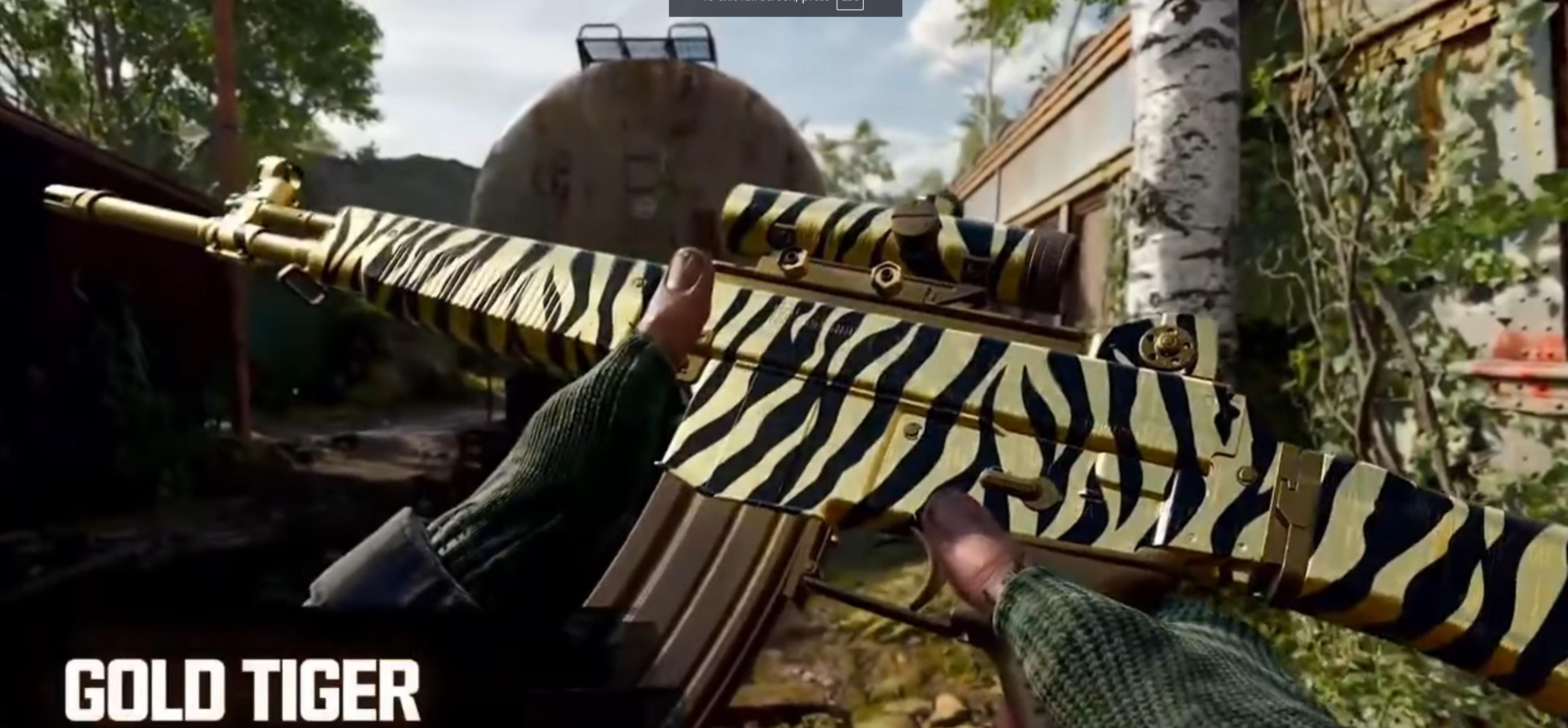 Gold Tiger Warzone Mastery camo