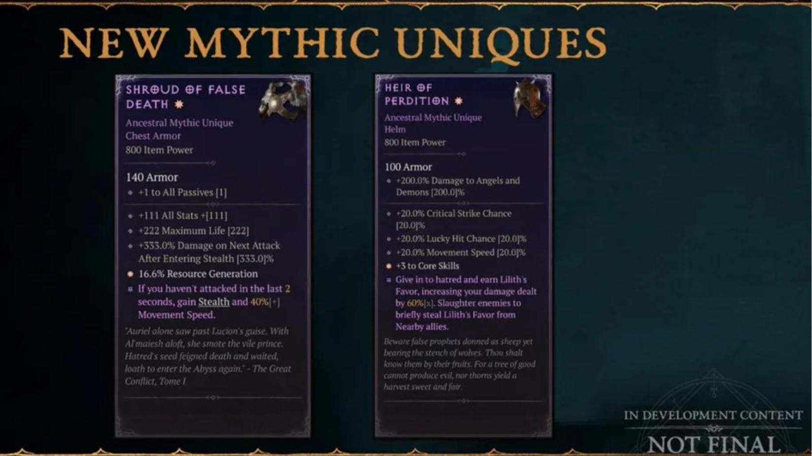 Diablo 4 2.0 PTR stream reveals powerful new Mythic Uniques