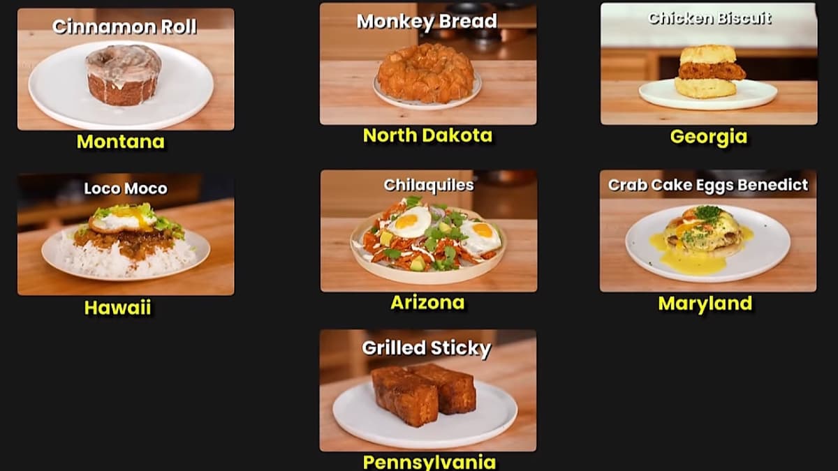 A list of Weissman and the judges favorite breakfast dishes from all 50 states in America.