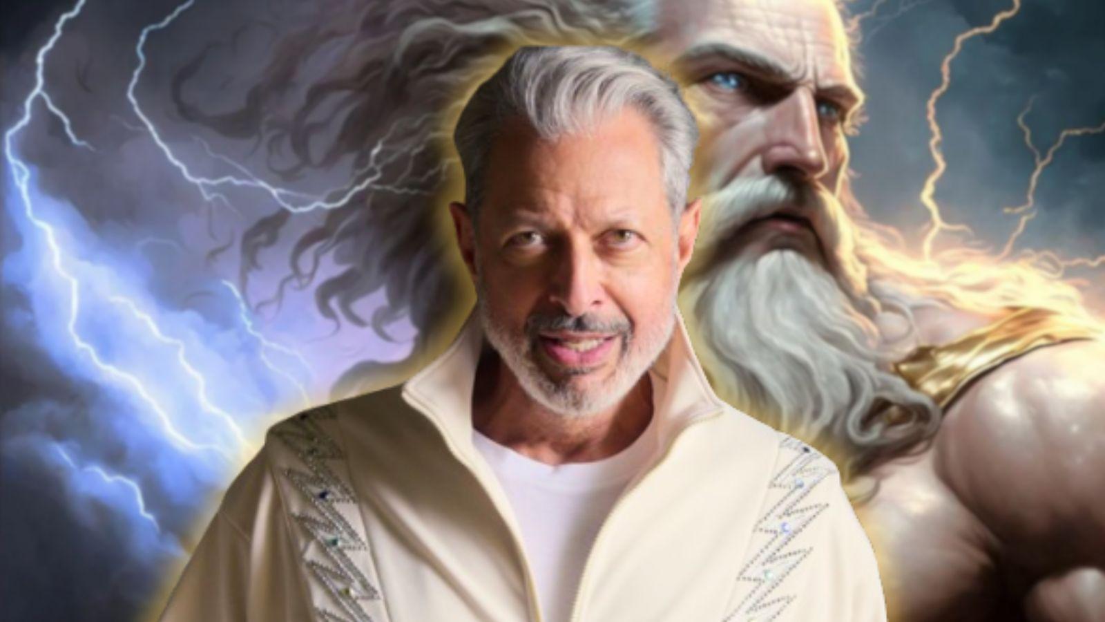 Jeff Goldblum as Zeus in the KAOS cast.