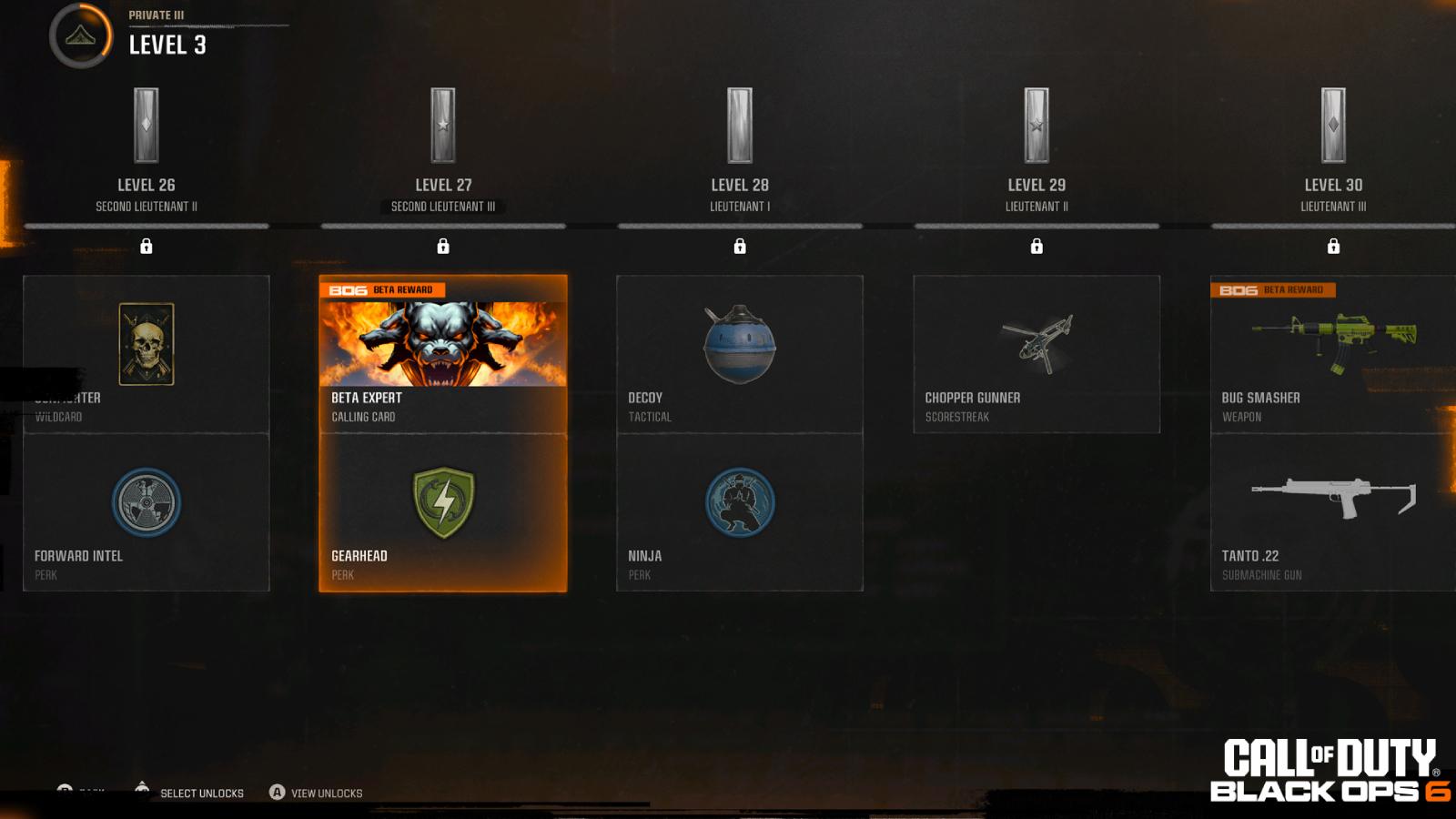 Black Ops 6 level up progression system.