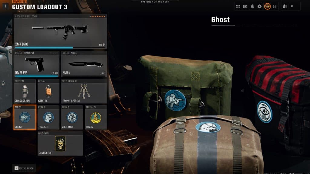 black ops 6 xm4 loadout menu with meta perks and equipment