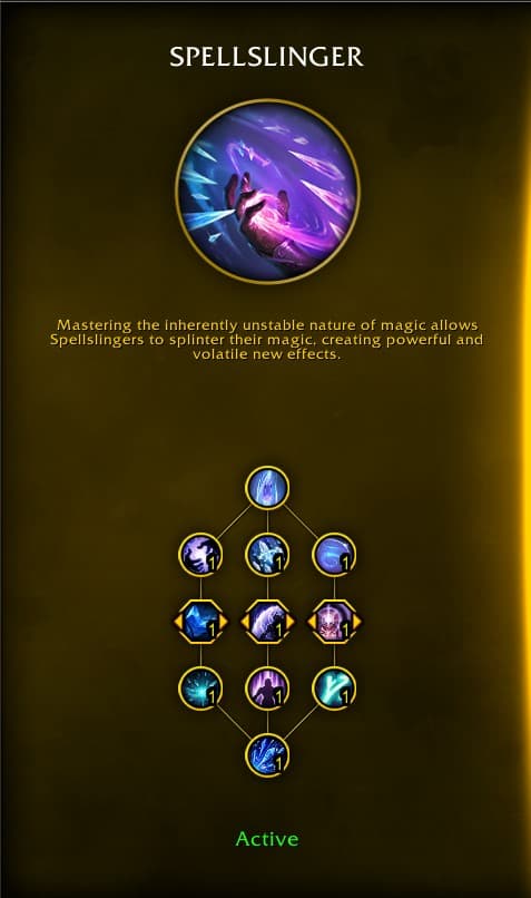 The Spellslinger Hero Talent tree for Arcane Mage in The War Within