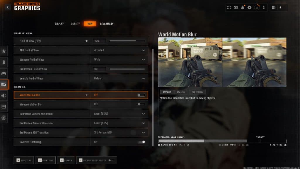 black ops 6 view pc settings