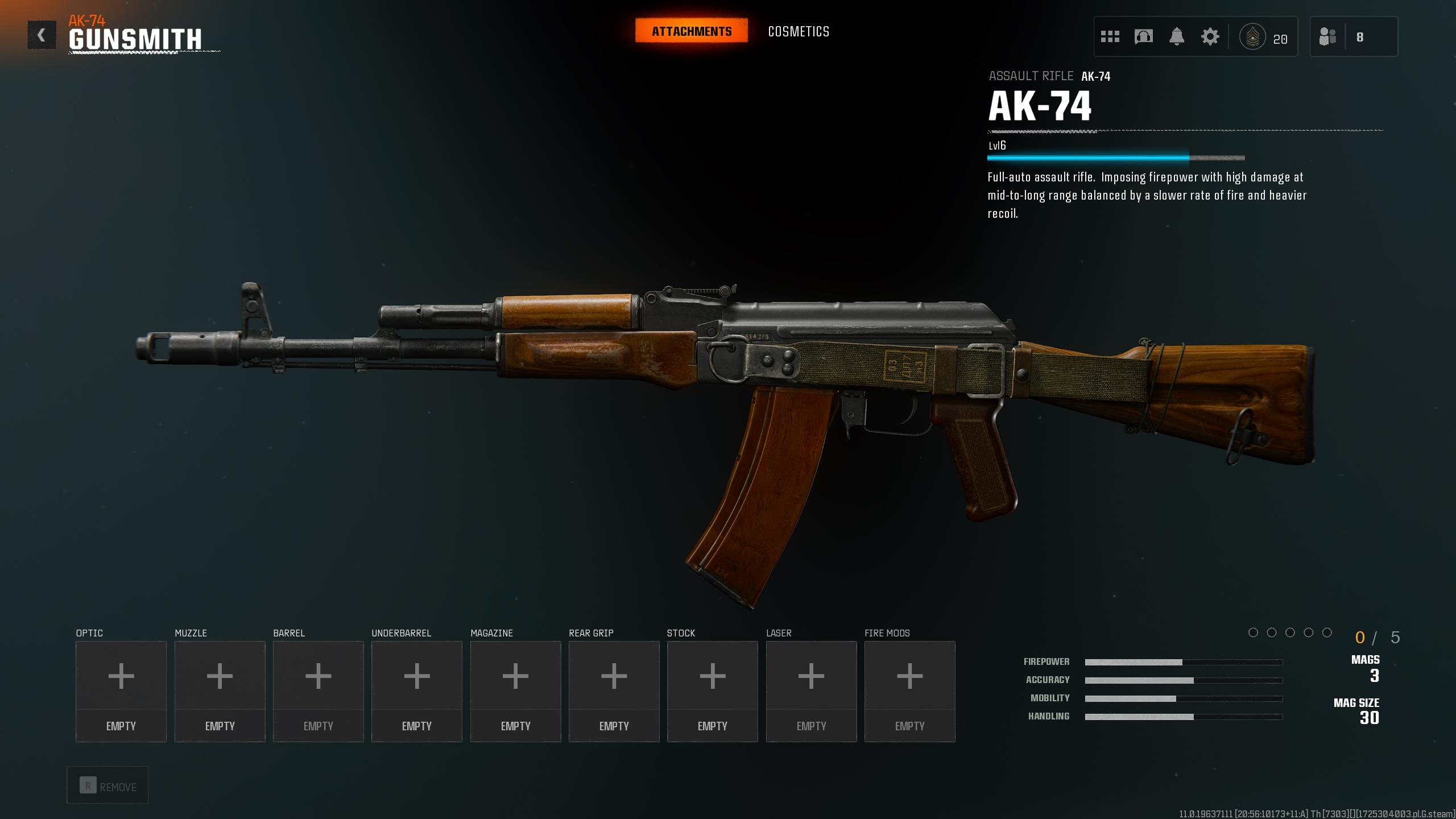 AK-74 in Black Ops 6 gunsmith.