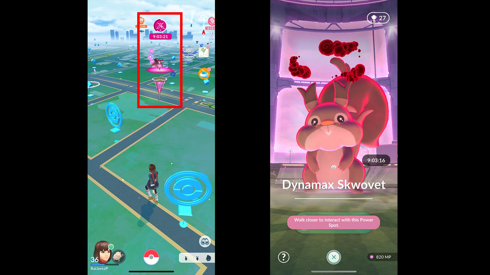 pokemon go dynamax max battle power spot