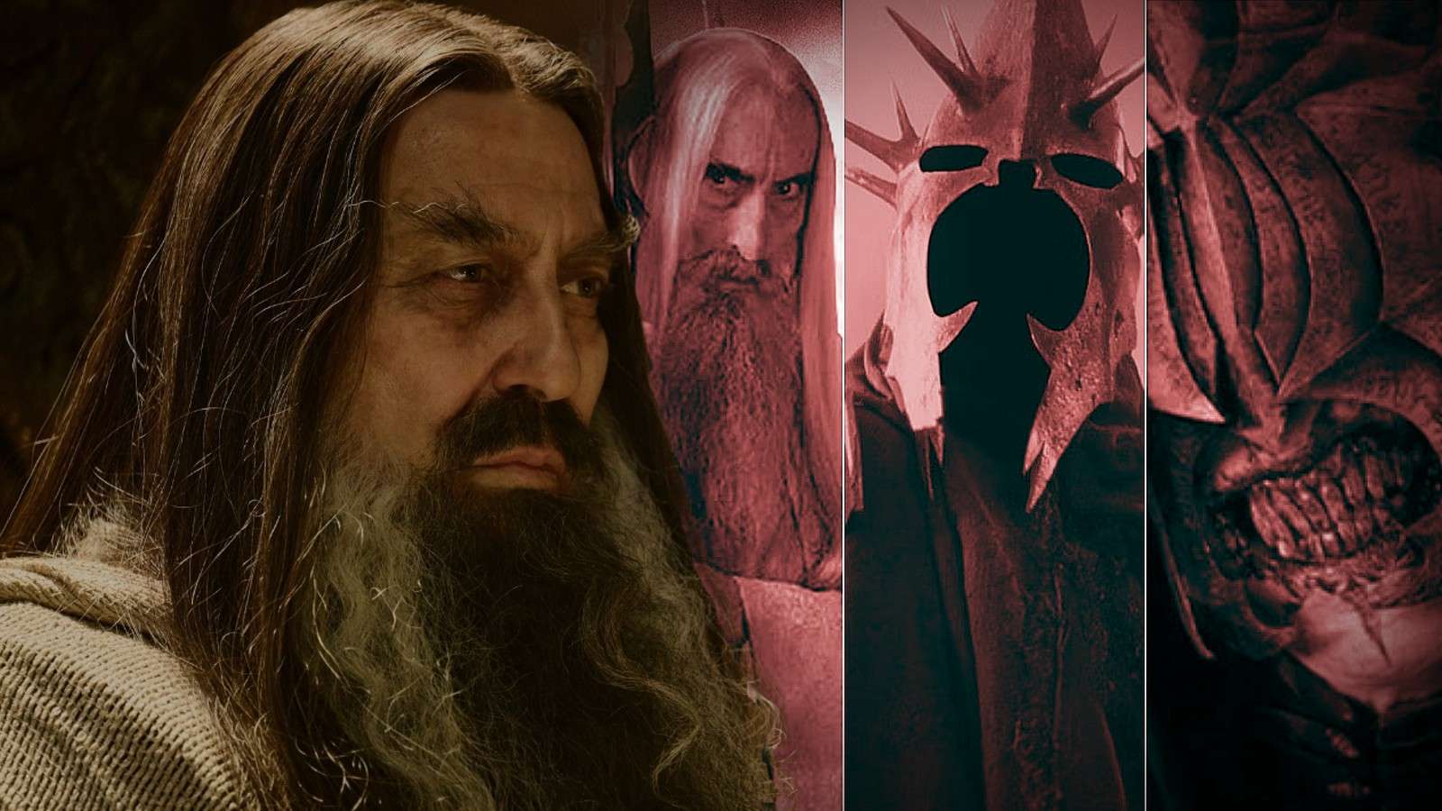 Dark Wizard in Rings of Power and a collage of saruman, the Witch King, and...