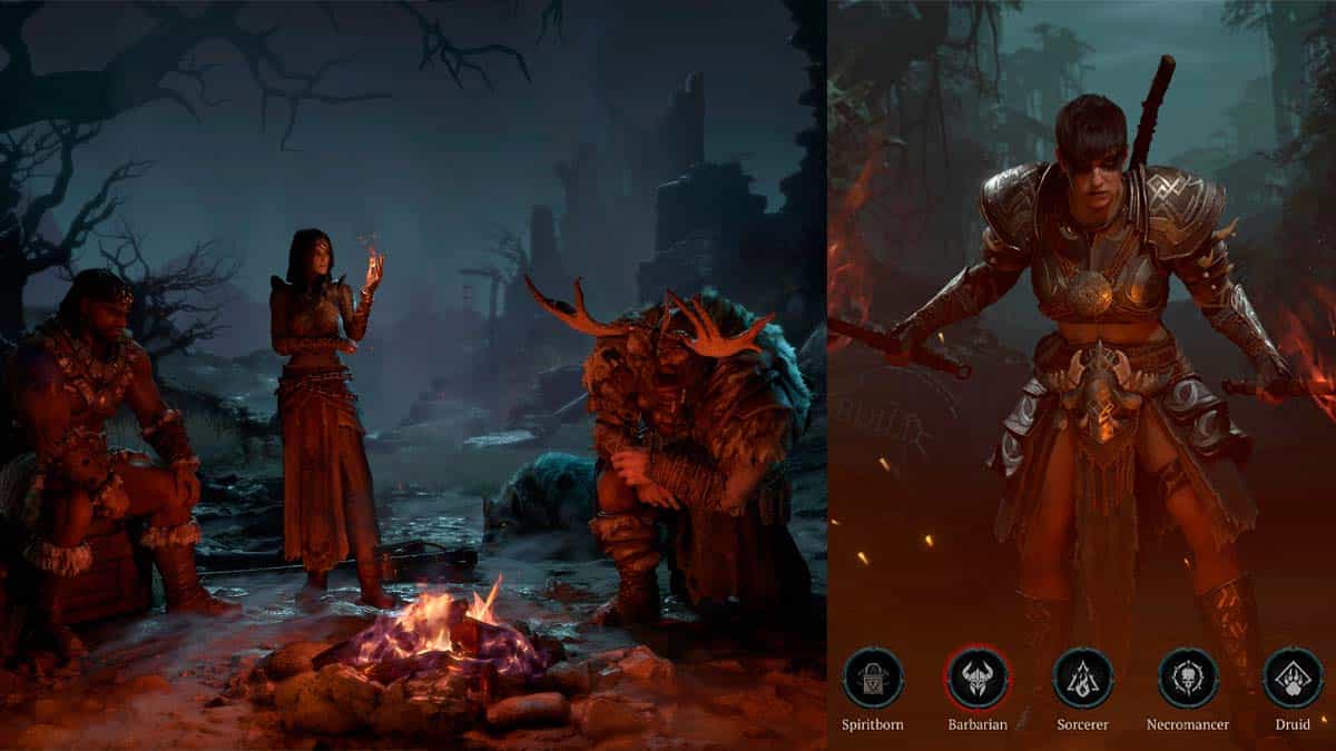 Blizzard intercambió las pantallas de selección de personajes de Diablo 4 y WoW