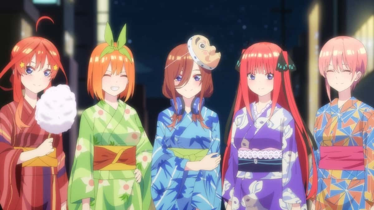 The Nakano sisters in The Quintessential Quintuplets