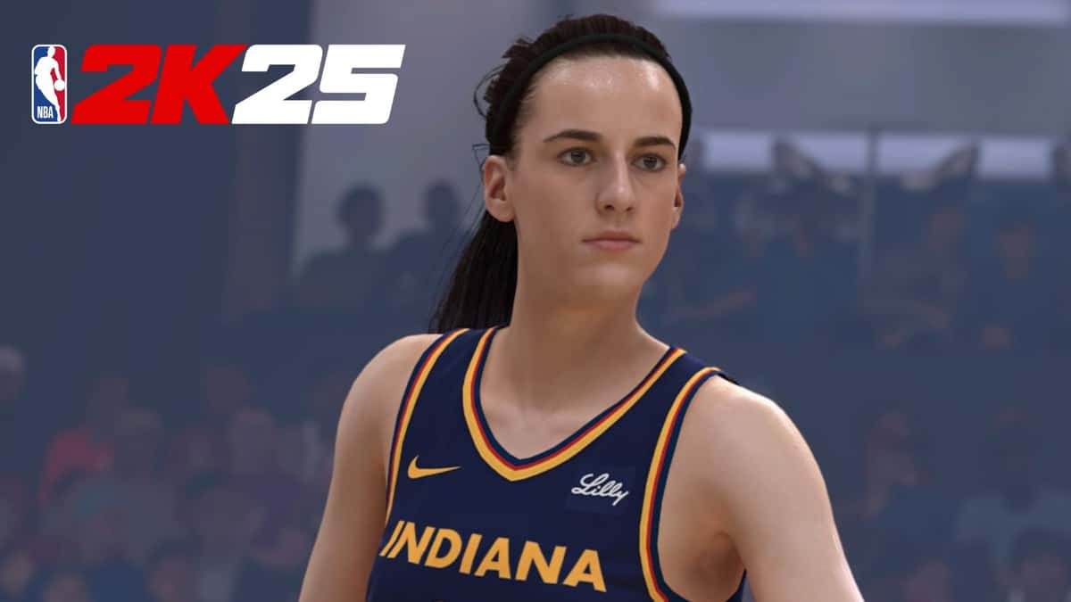 Caitlin Clark in NBA 2k25 with indiana fever uniform