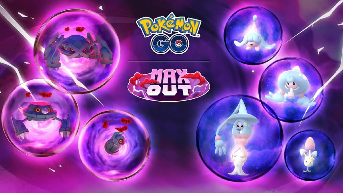 Key art for the Pokemon Go Psychic Spectacular event shows Hattena, Beldum, and more