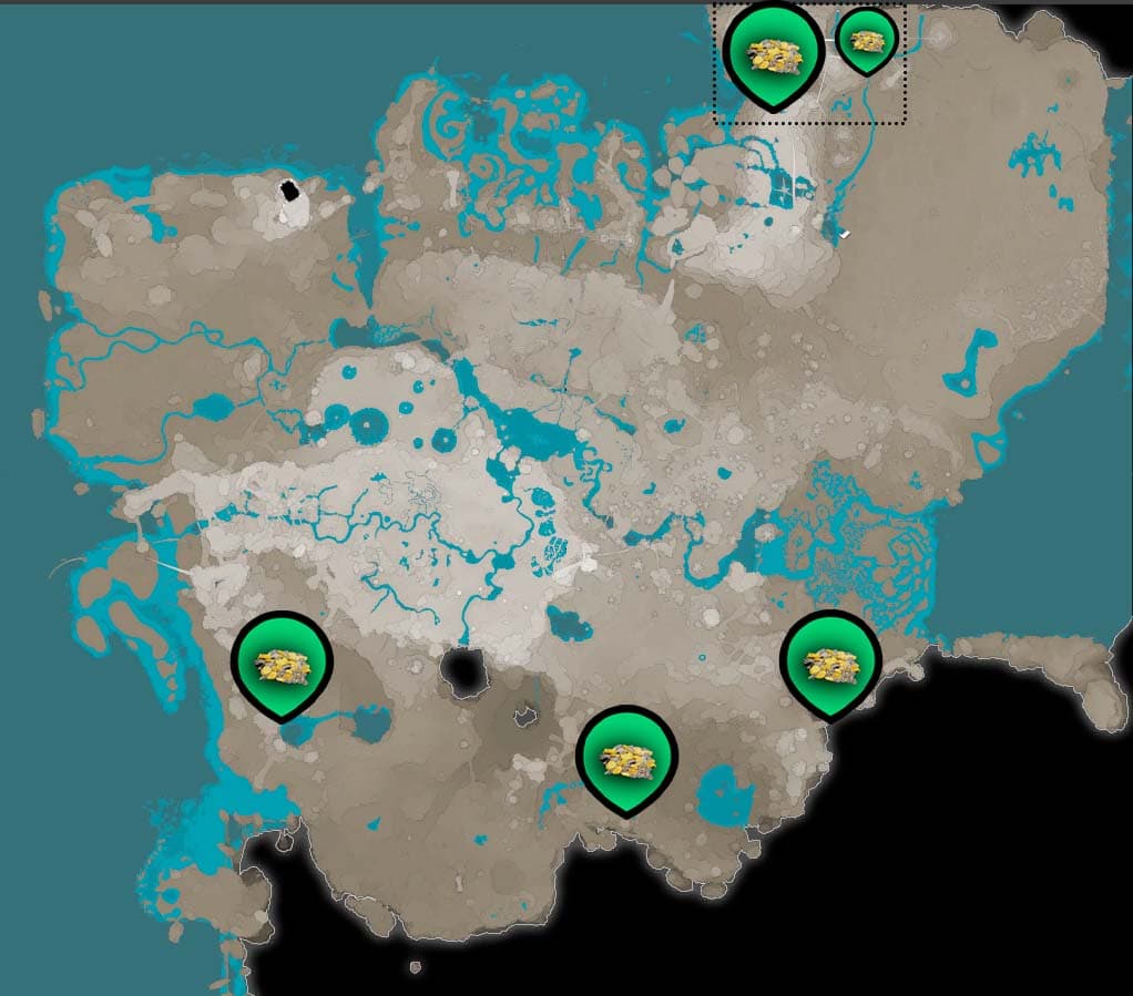 All Pure Sulfur Nodes locations in Satisfactory