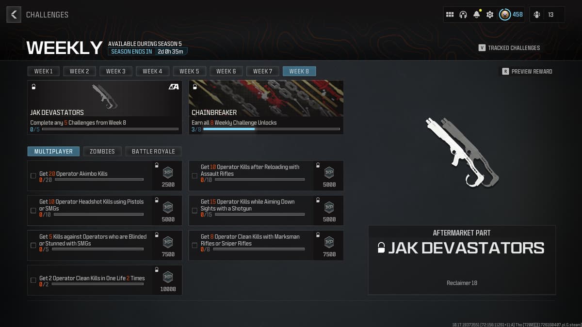 The Weekly challenges to unlock JAK Devastators in MW3 and Warzone.