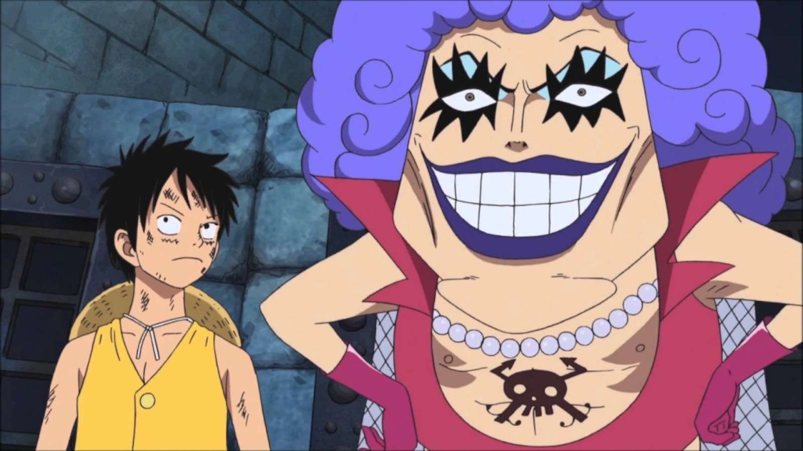 Luffy and Emporio Ivankov in One Piece