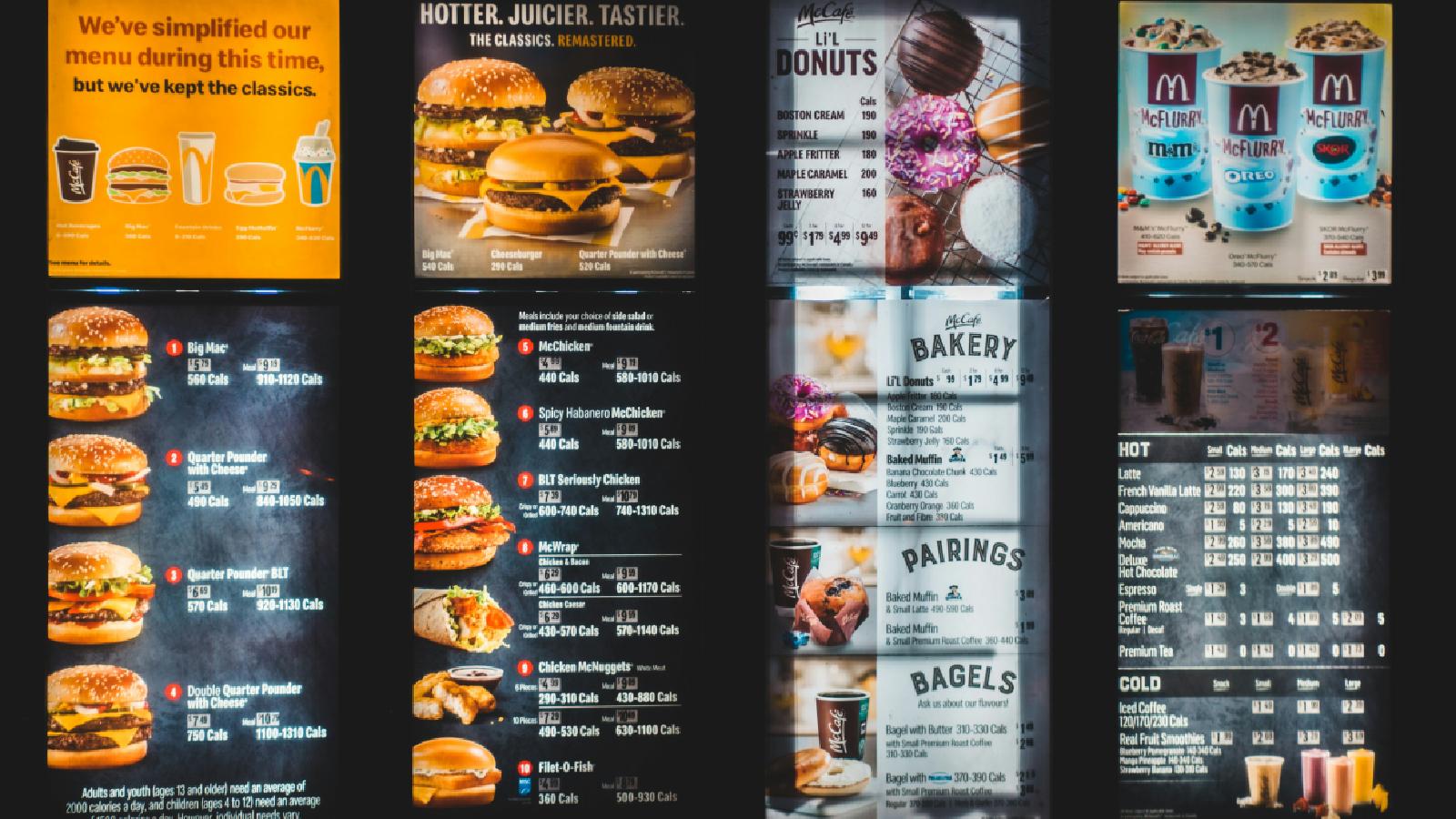 McDonalds full menu