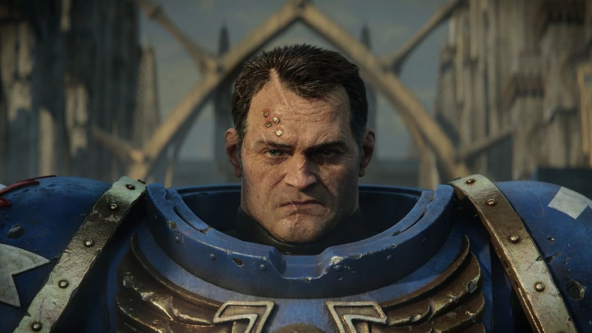 Space Marine 2 Titus Face Close Up