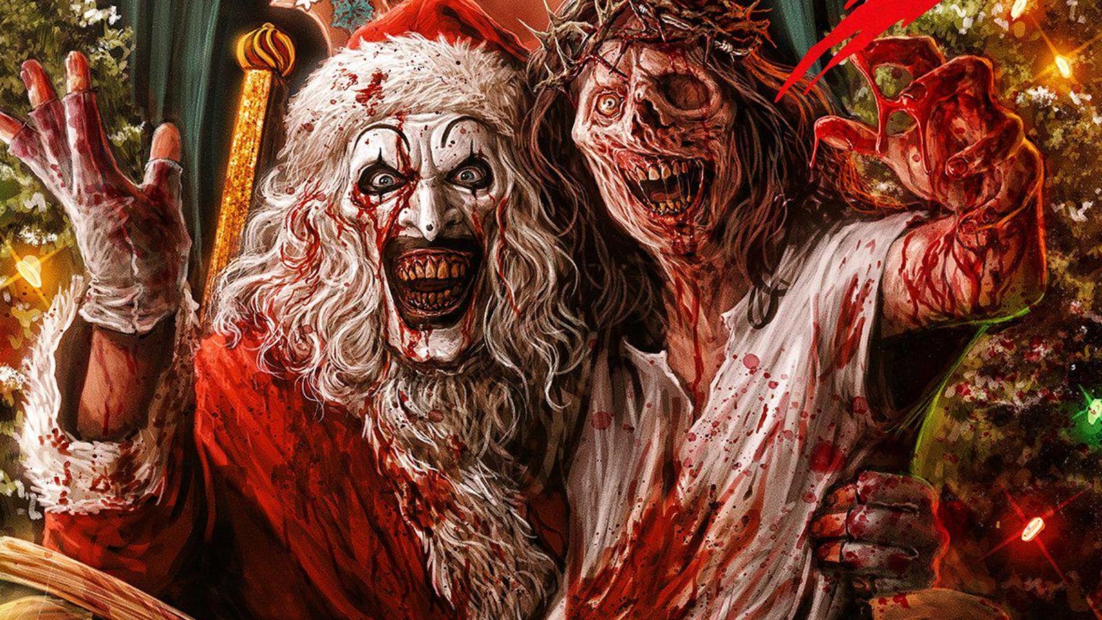 Art the Clown in a Santa suit in Terrifier 3.