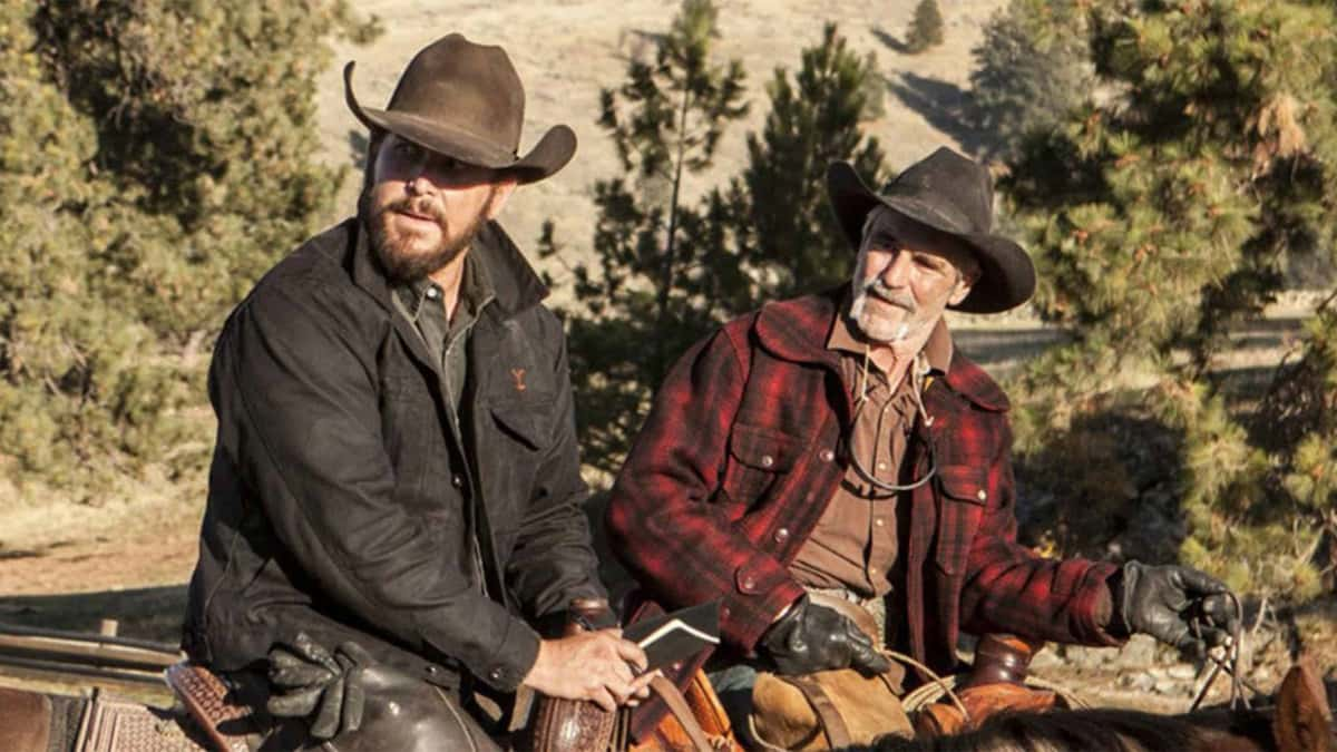 Cole Hauser and Forrie J. Smith as Rip and Lloyd on Yellowstone