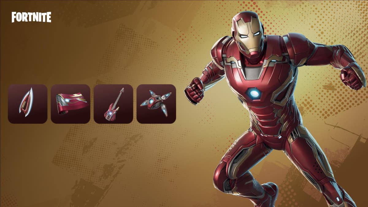 Iron Man Mark-45 cosmetic bundle in Fortnite.