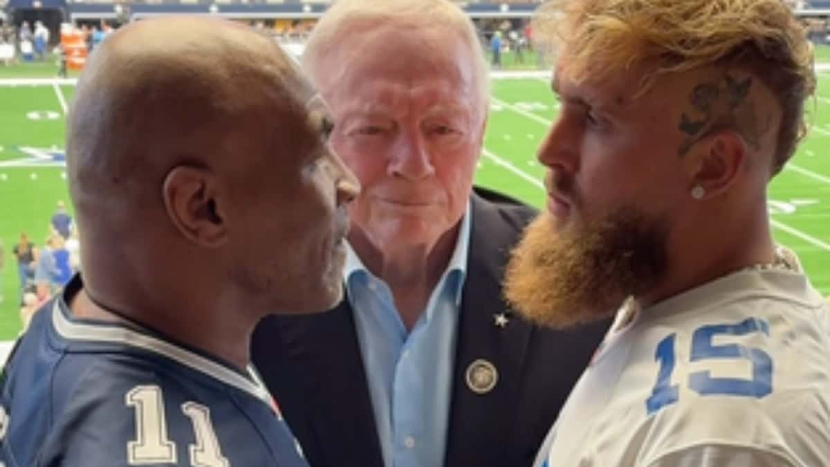 jake paul and mike tyson at dallas cowboys game