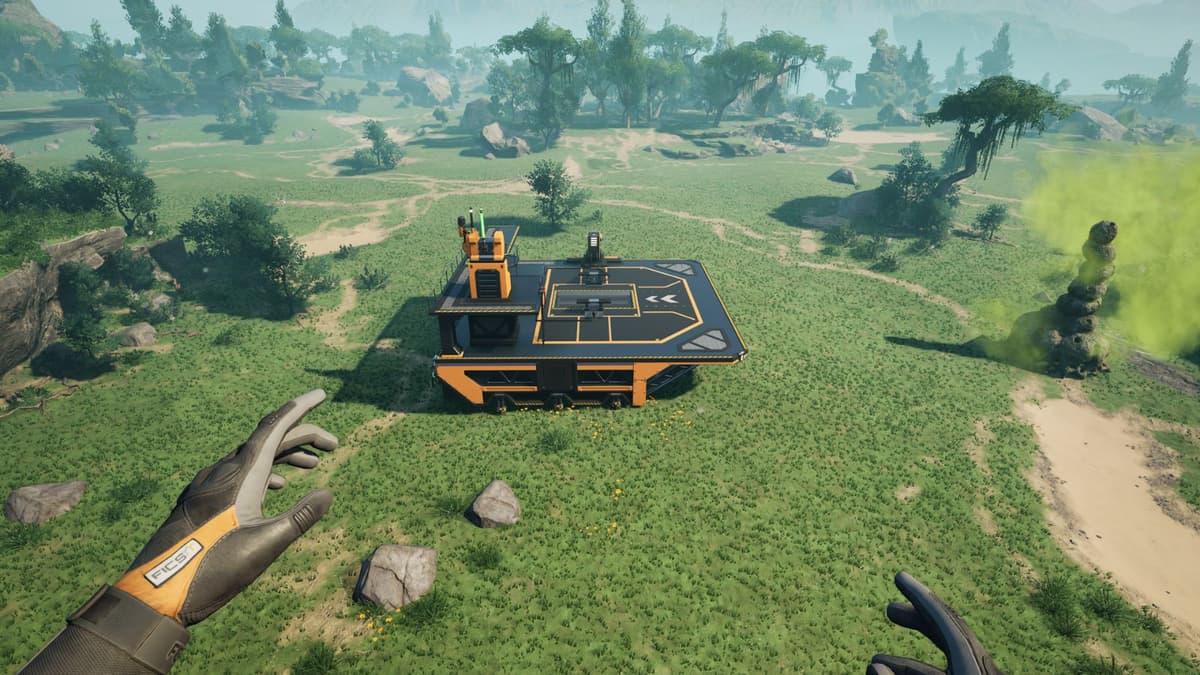 A screenshot of the Drone Port in Satisfactory.