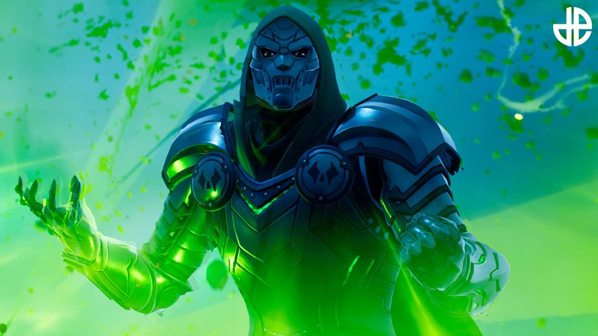 Doctor Doom with his green superpowers in Fortnite